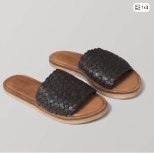 Mohinders Black Woven Slide Sandals